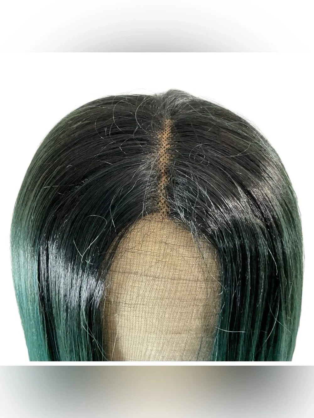 Green Ombre Straight Lace Front Wig - Women Hair